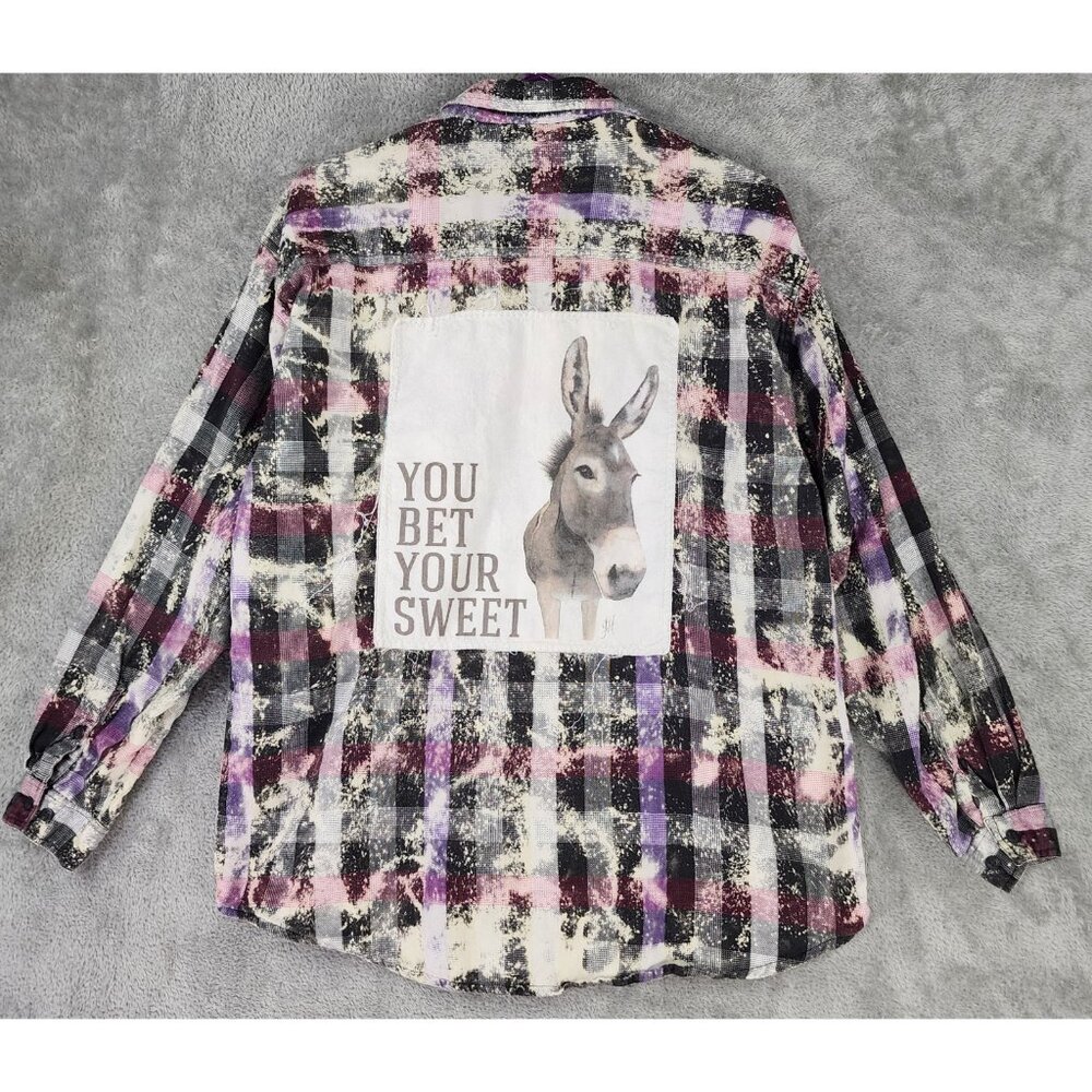 Sahara Club Shirt Womens Medium Multicolor Button Down Flannel You Bet Your Swee